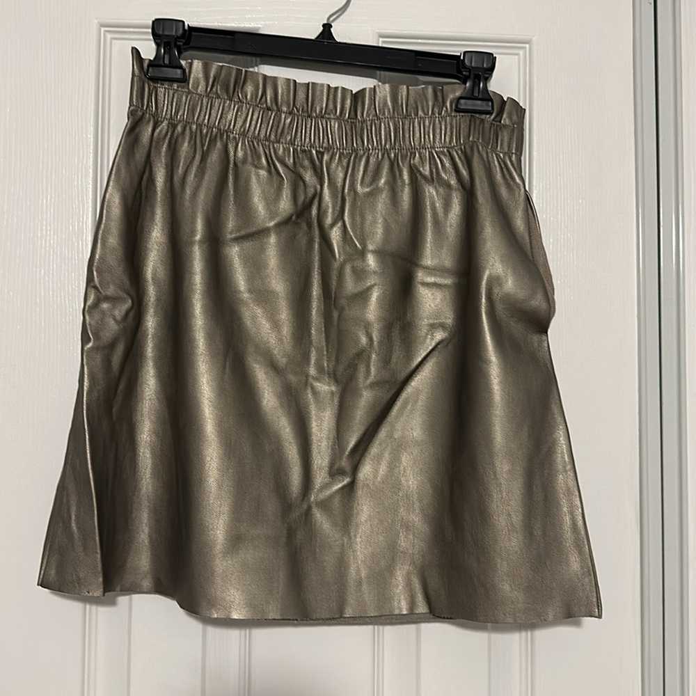 Zara Silver Ruched Mini Skirt for Night Out
